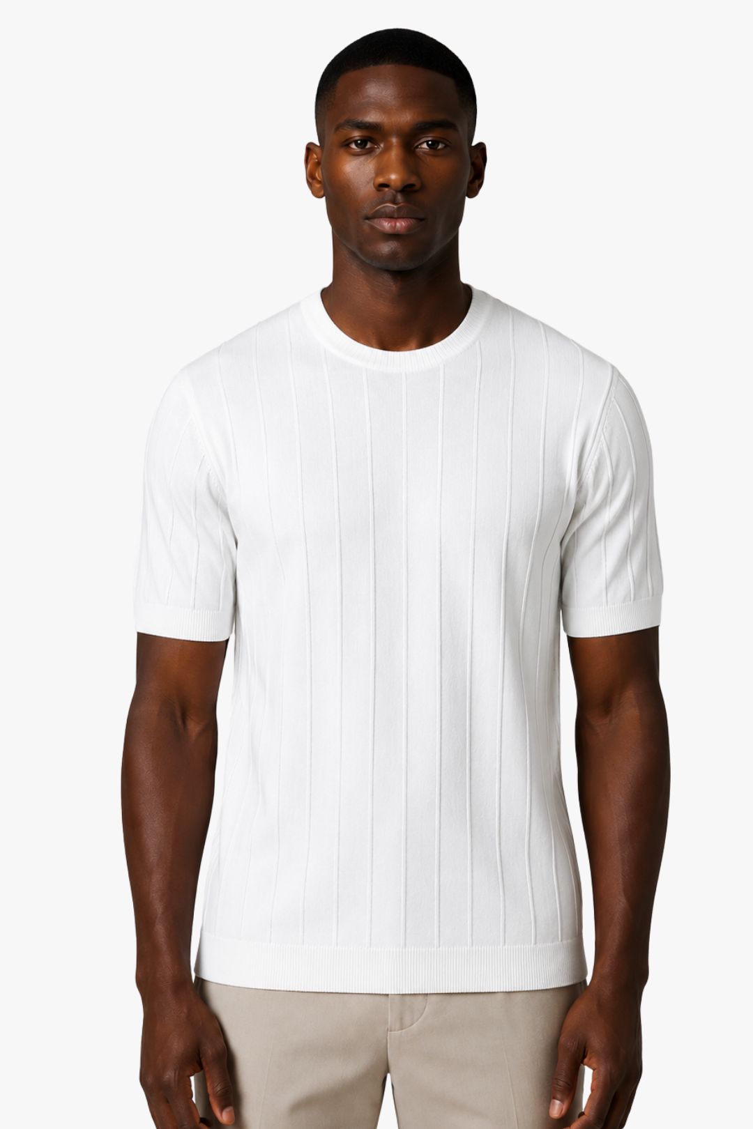 Camisa Tricot Canelada Branca