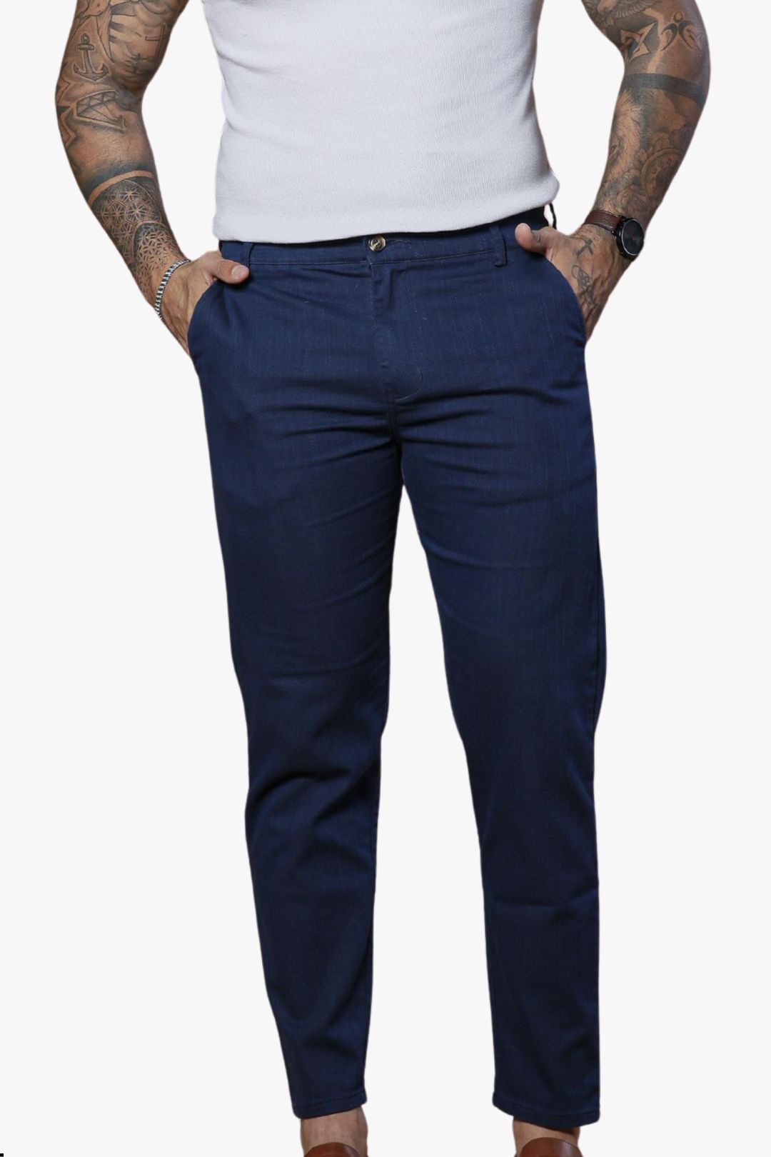 Calça Texturizada Azul