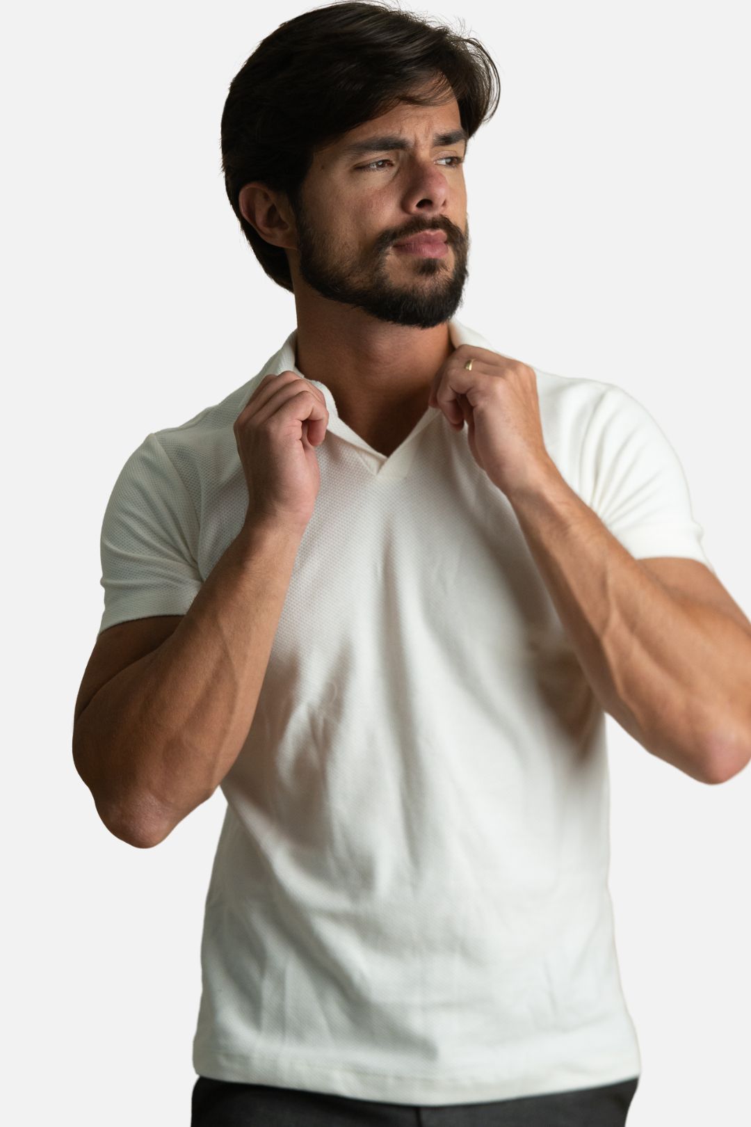 Polo Texturizada Branca