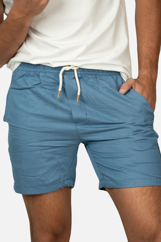 Short Linho Azul Claro