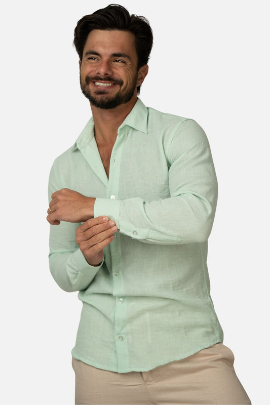 Camisa de Botão Verde