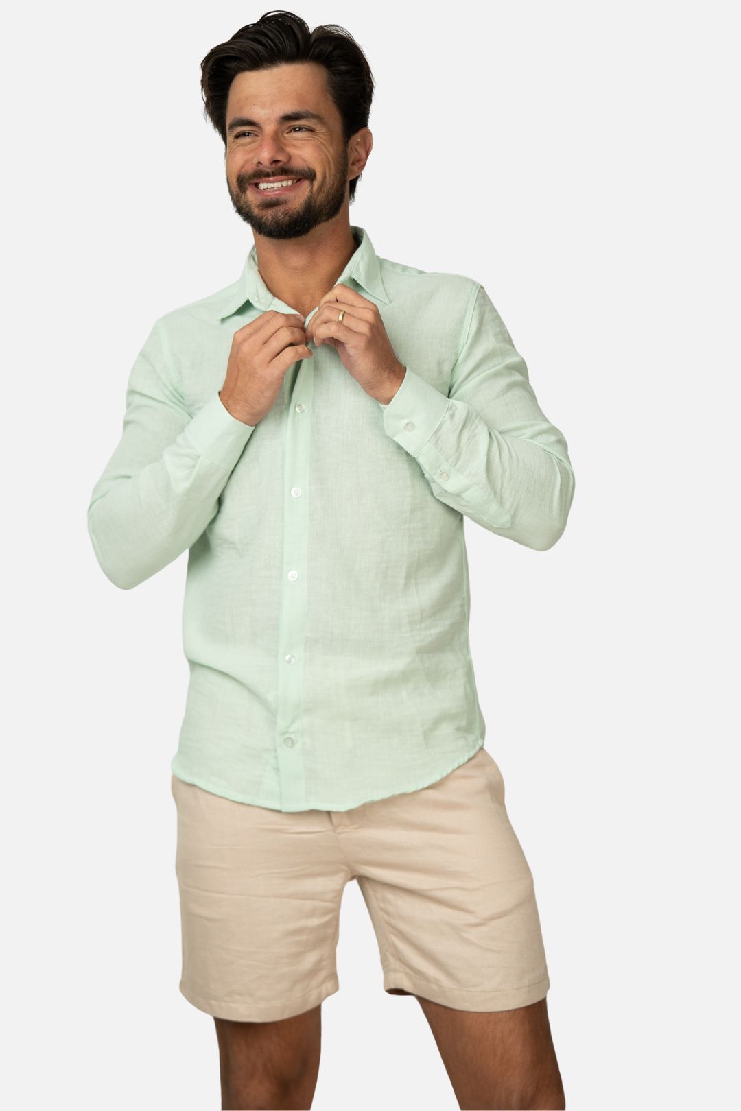 Camisa de Botão Verde
