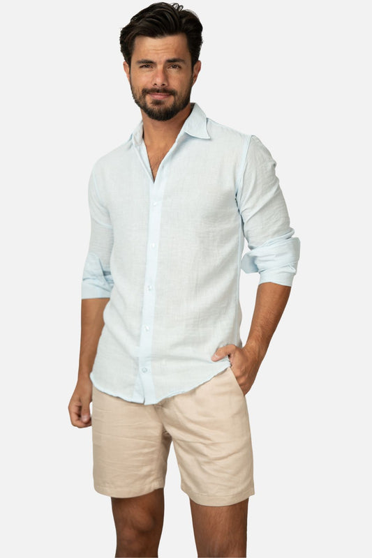 Camisa de Botão Azul