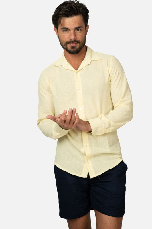 Camisa de Botão Amarelo