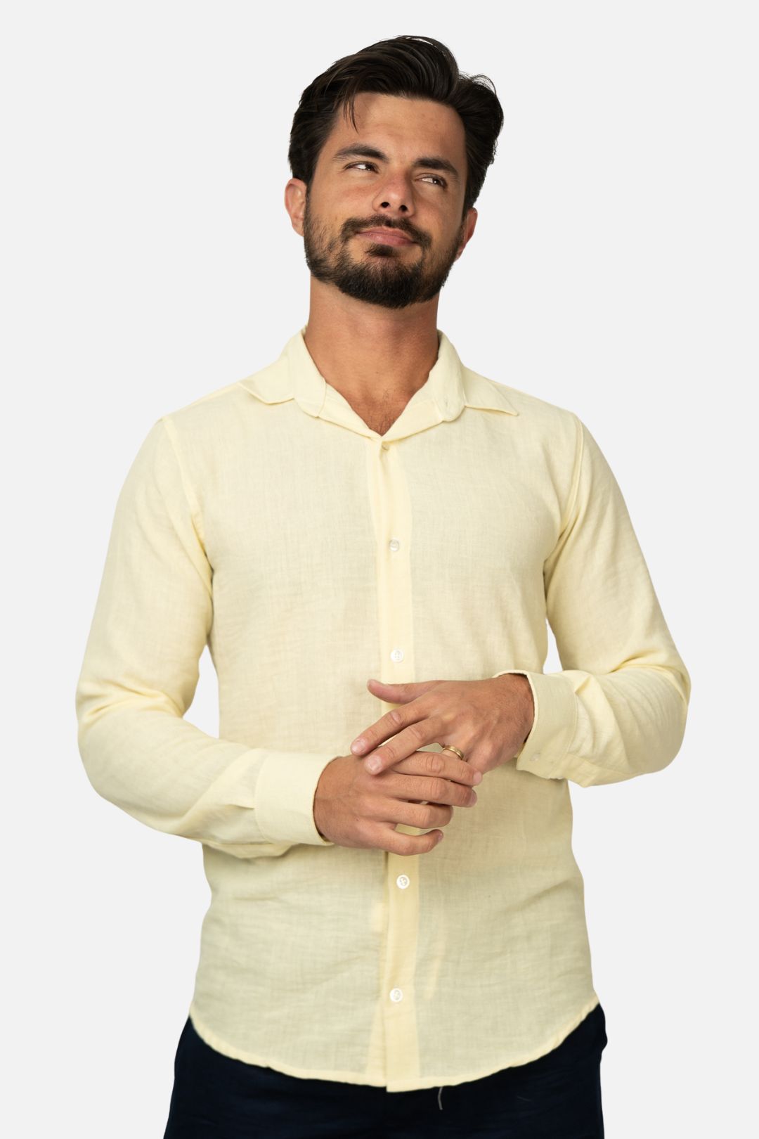 Camisa de Botão Amarelo