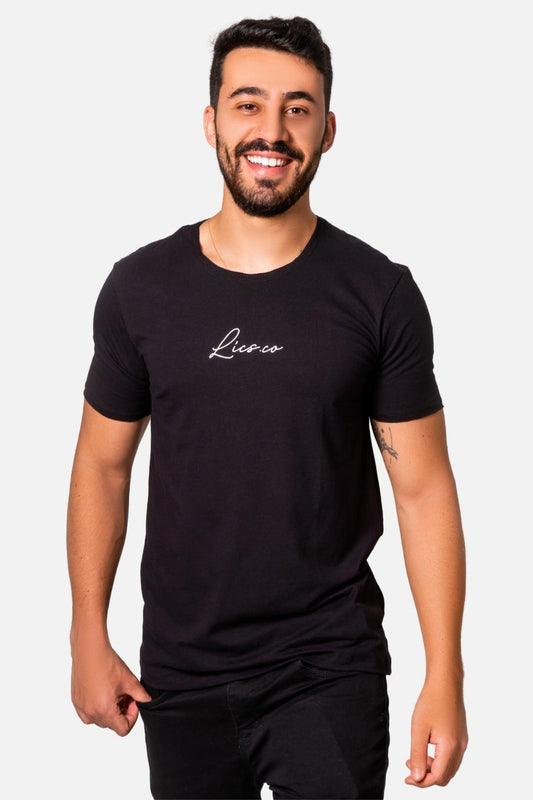Camiseta Algodão egípcio Signature Preta - LICS.CO