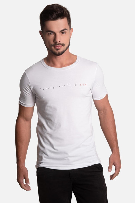 Camiseta Algodão egípcio Luxury Branca - LICS.CO