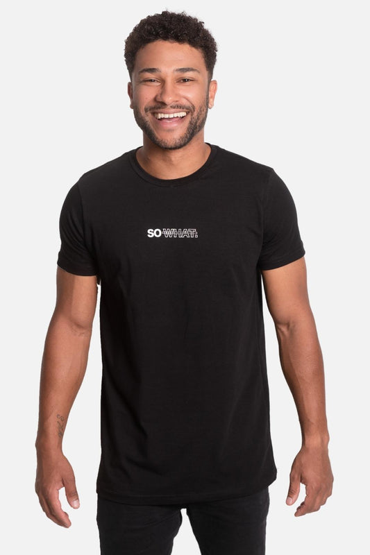 Camiseta Algodão egípcio So What Preta - LICS.CO
