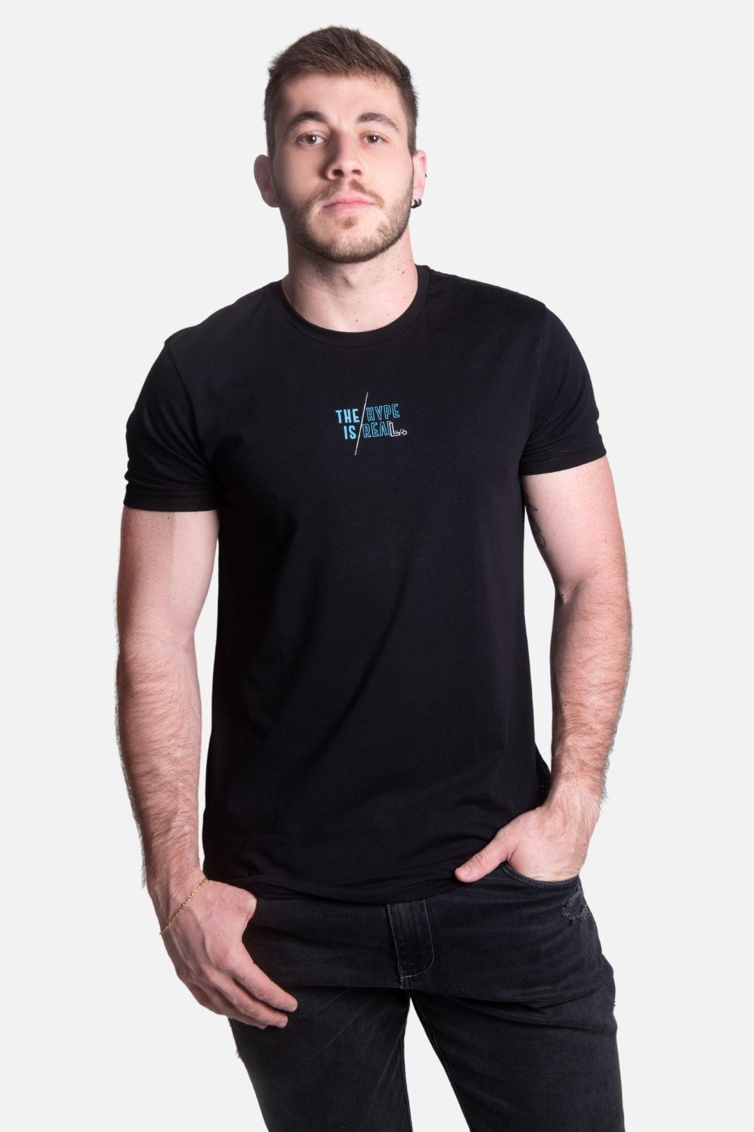 Camiseta Algodão egípcio Hype is Real Preta - LICS.CO