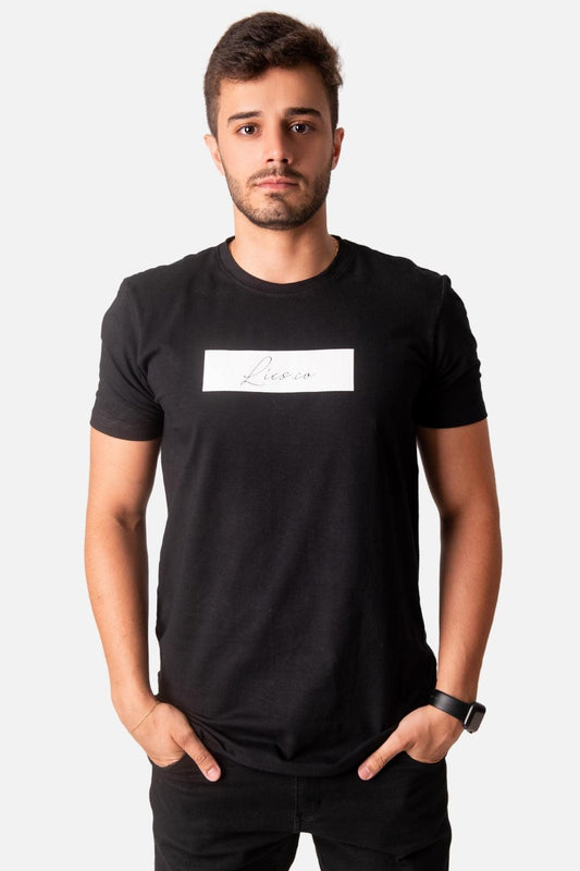 Camiseta Algodão egípcio Logobox Signature Preta - LICS.CO
