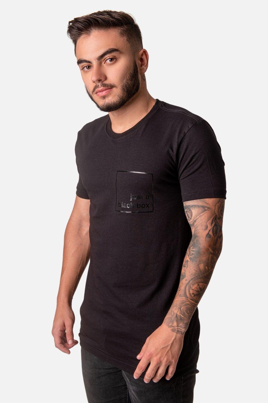 Camiseta Algodão egípcio Just a Black Box Preta - LICS.CO