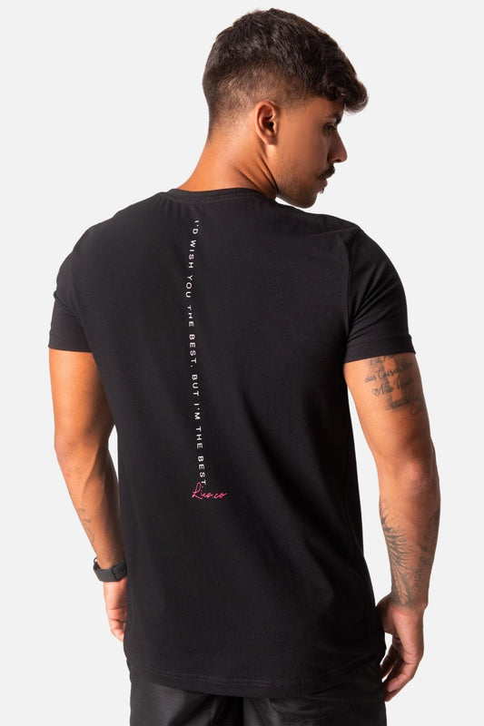 Camiseta Algodão egípcio Wish The Best Preta - LICS.CO