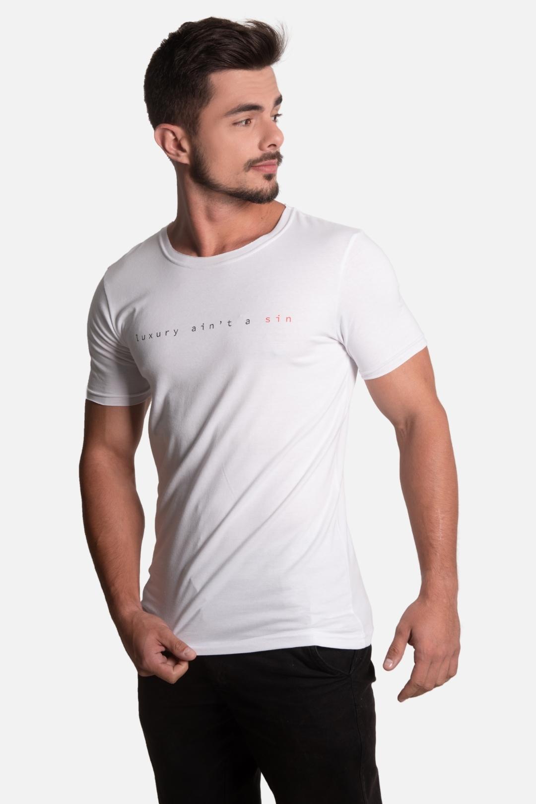 Camiseta Algodão egípcio Luxury Branca - LICS.CO