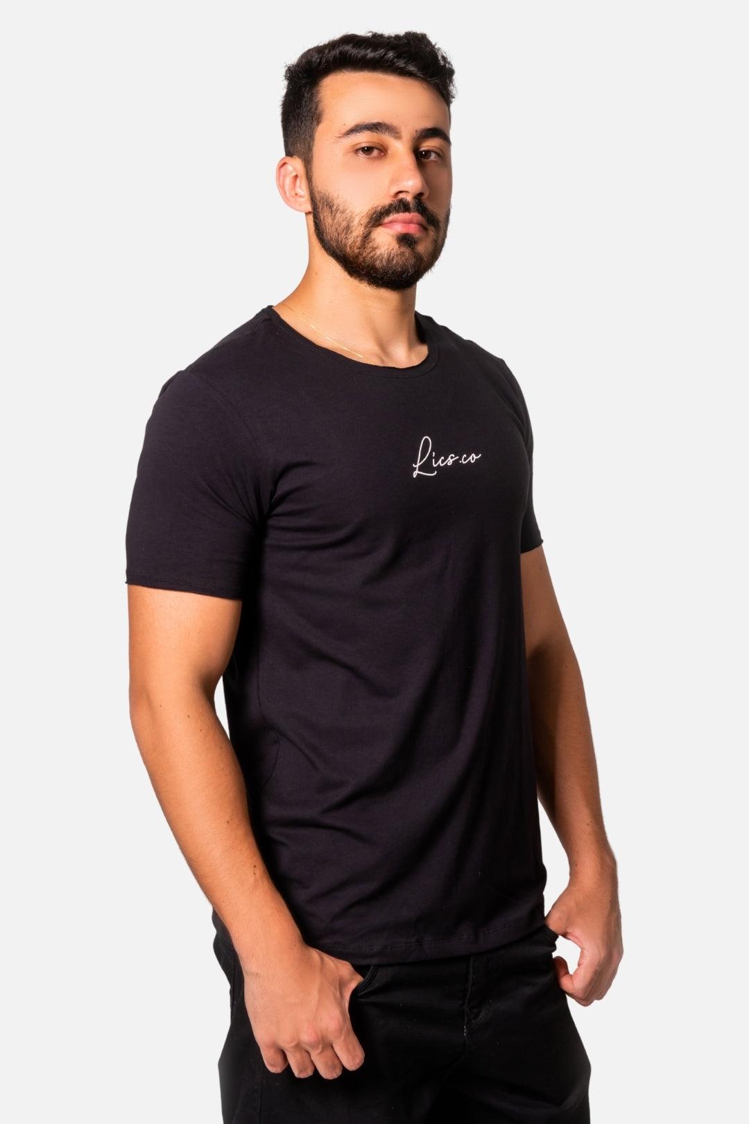 Camiseta Algodão egípcio Signature Preta - LICS.CO