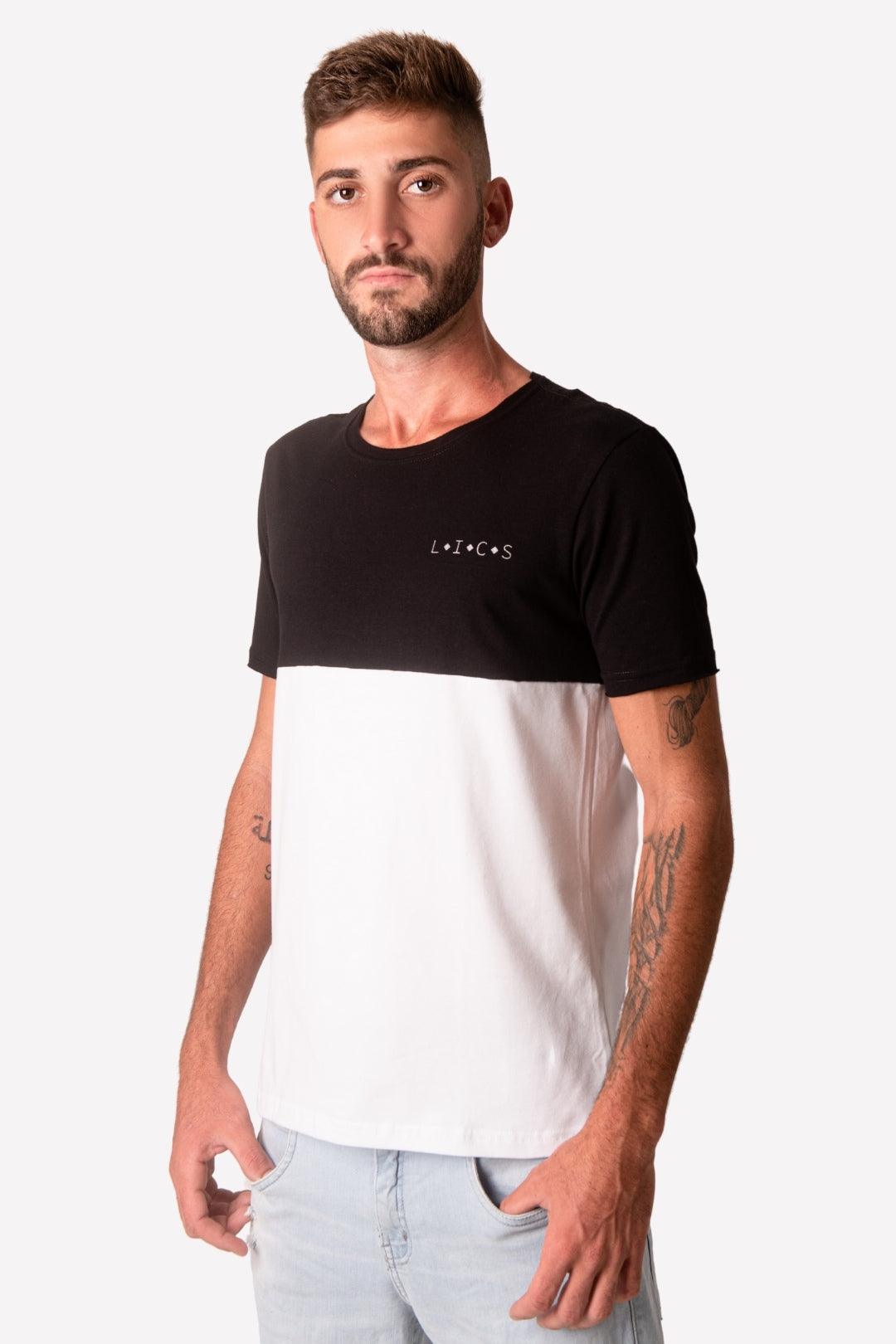 Camiseta Algodão egípcio Diamonds Preta/Branca - LICS.CO