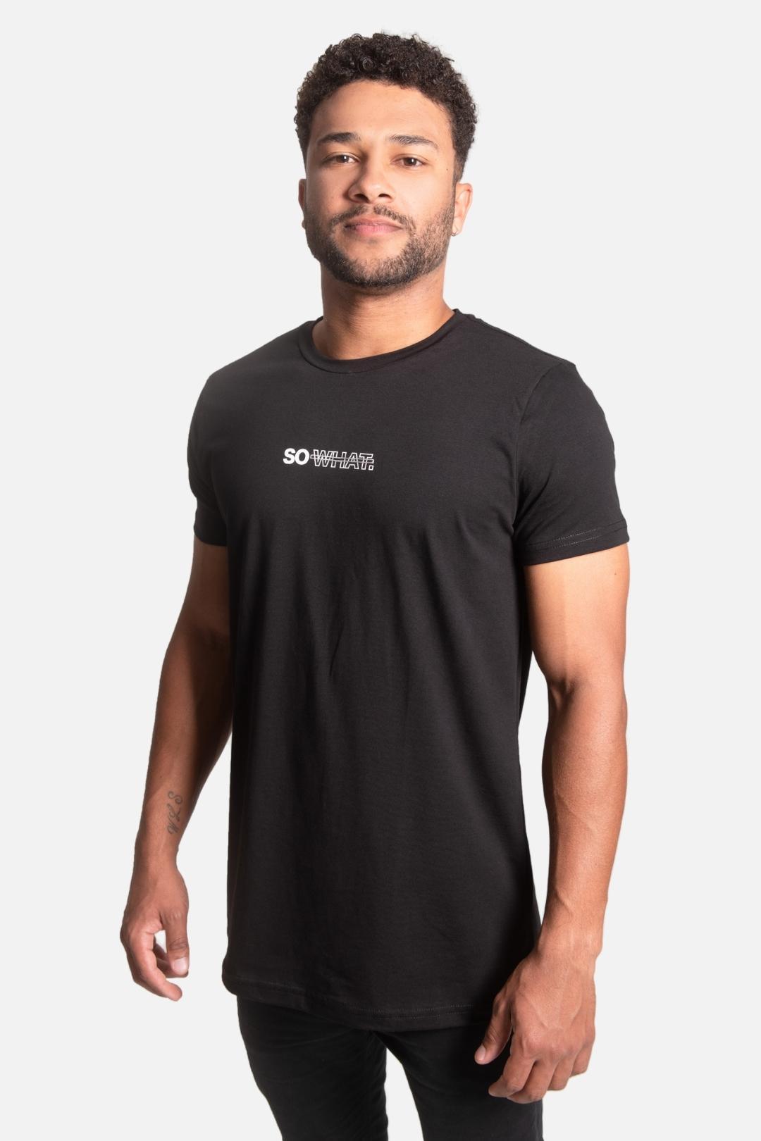 Camiseta Algodão egípcio So What Preta - LICS.CO