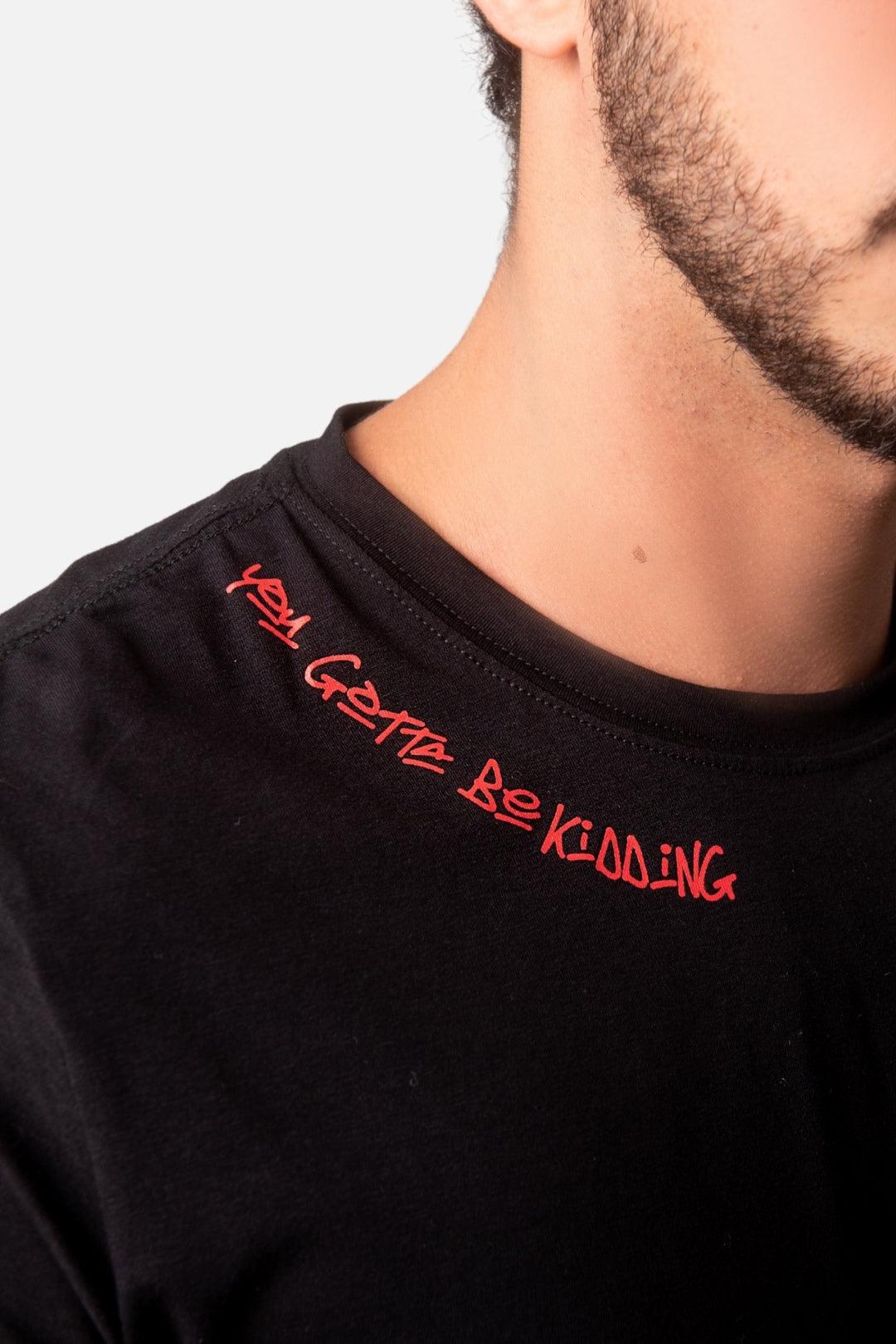 Camiseta Algodão egípcio Gotta Be Kidding Preta - LICS.CO