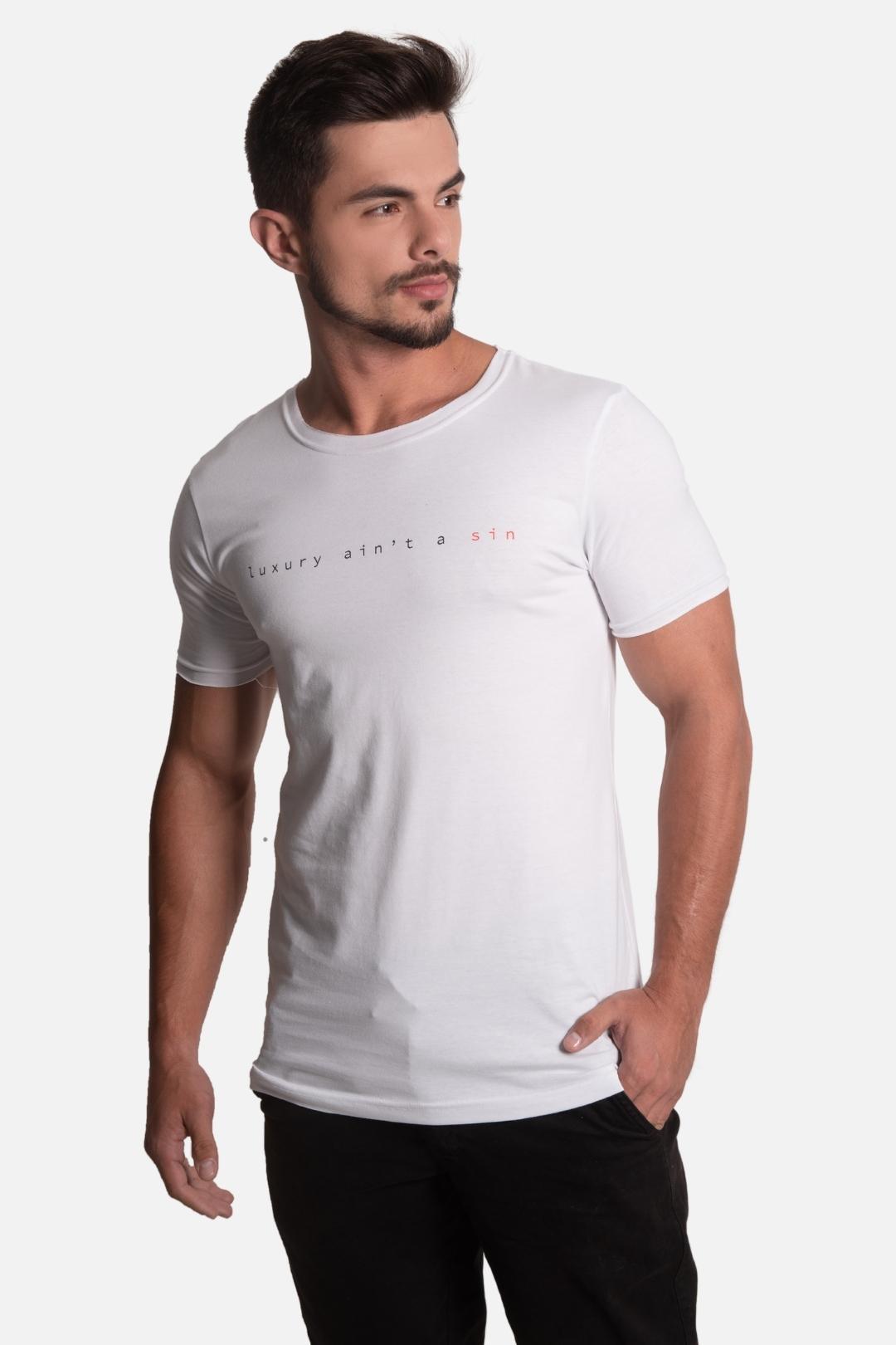 Camiseta Algodão egípcio Luxury Branca - LICS.CO