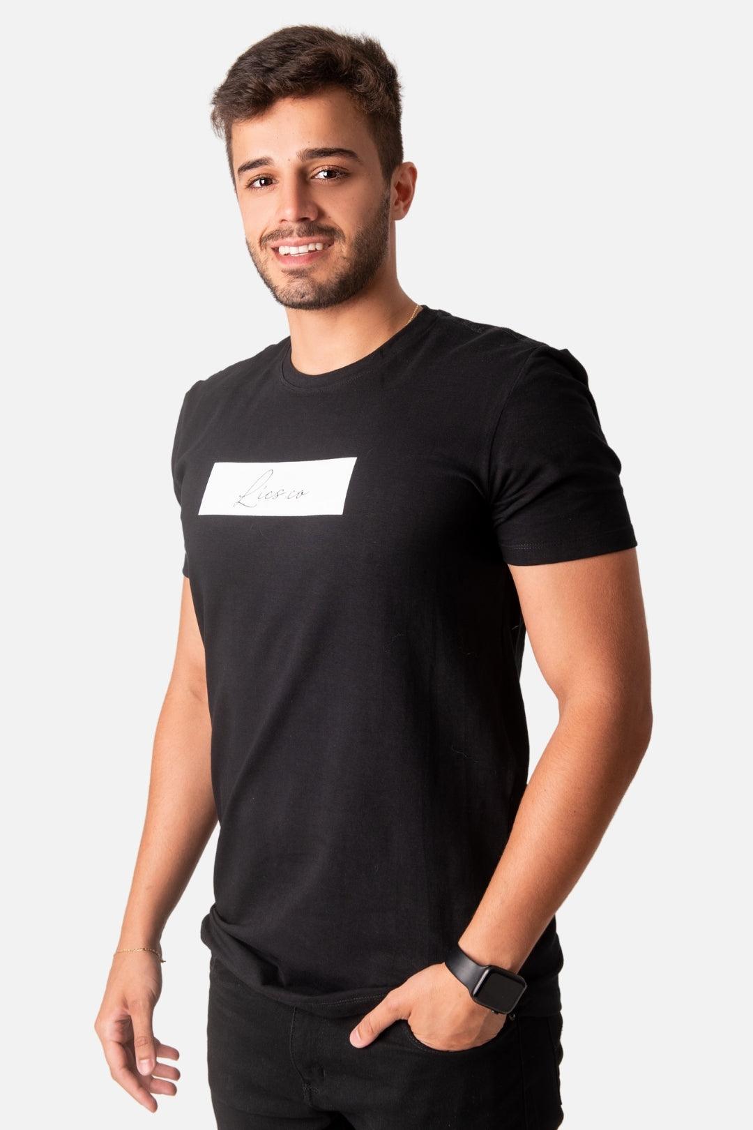 Camiseta Algodão egípcio Logobox Signature Preta - LICS.CO
