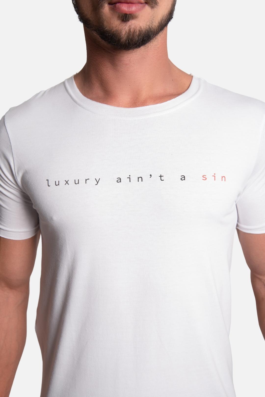 Camiseta Algodão egípcio Luxury Branca - LICS.CO
