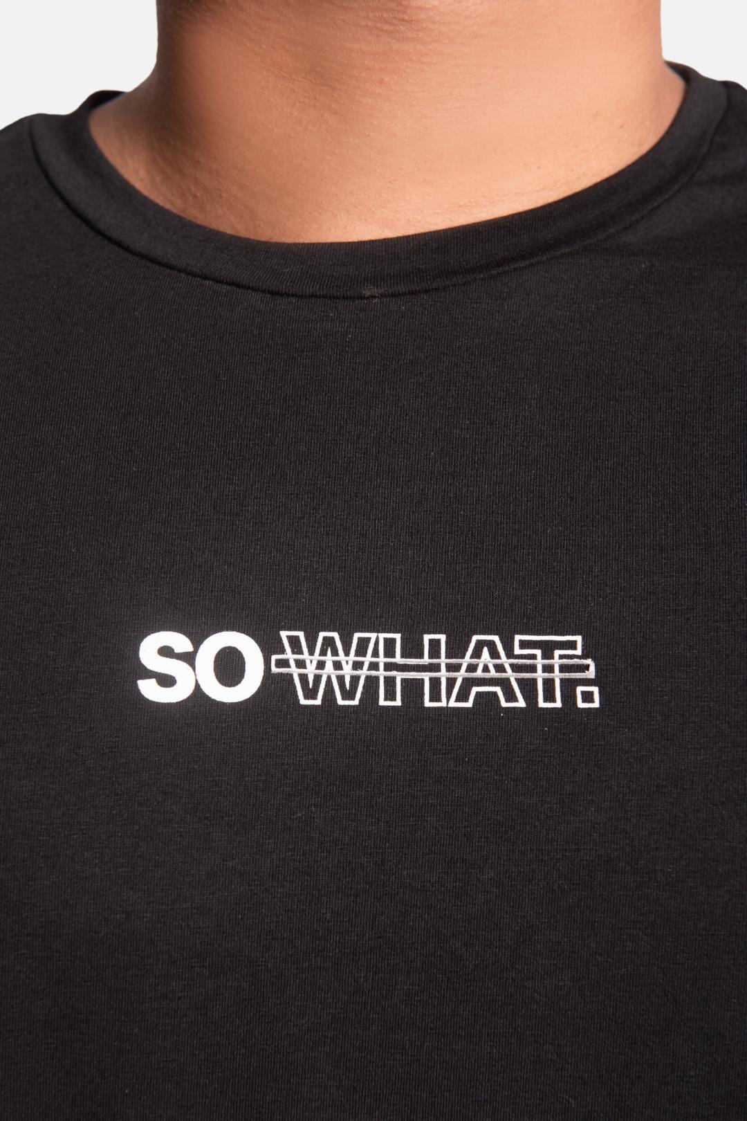 Camiseta Algodão egípcio So What Preta - LICS.CO