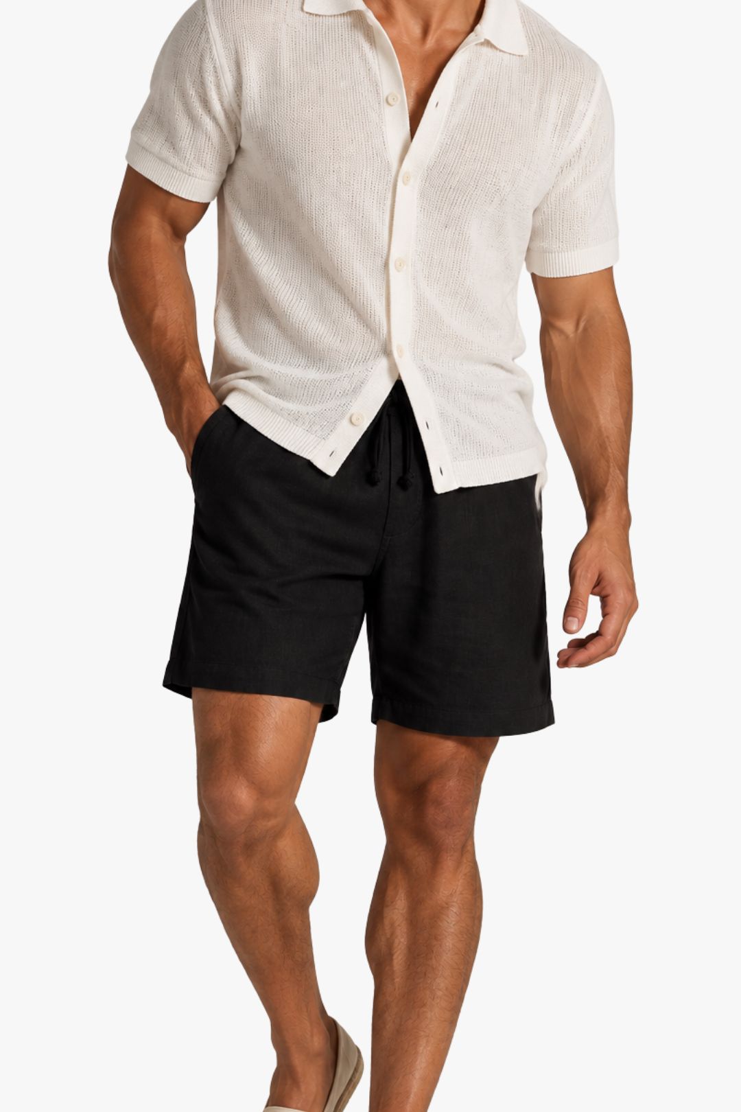 Short em Linho Preto
