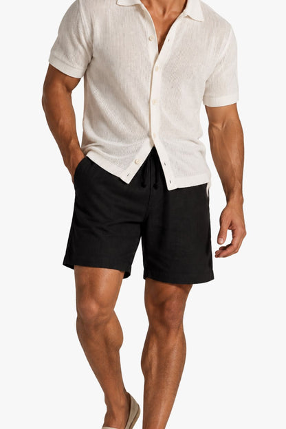 Short em Linho Preto