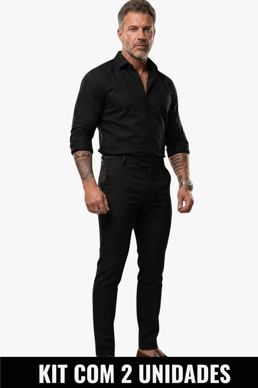 Kit Com 2 Unidades Calça Essential com detalhe lateral