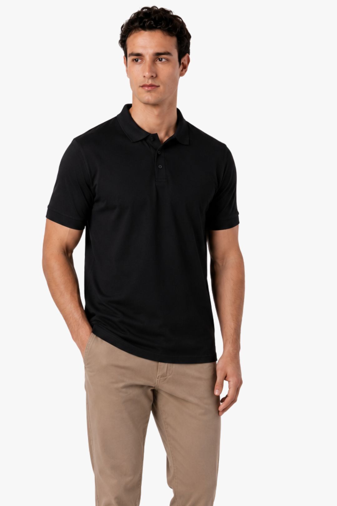 Polo Algodão Pima Preta