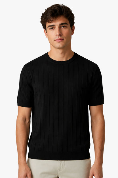 Camisa Tricot Canelada Preta