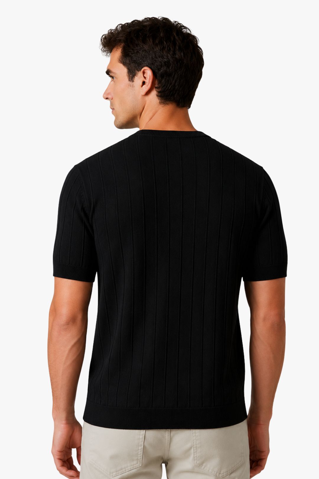 Camisa Tricot Canelada Preta