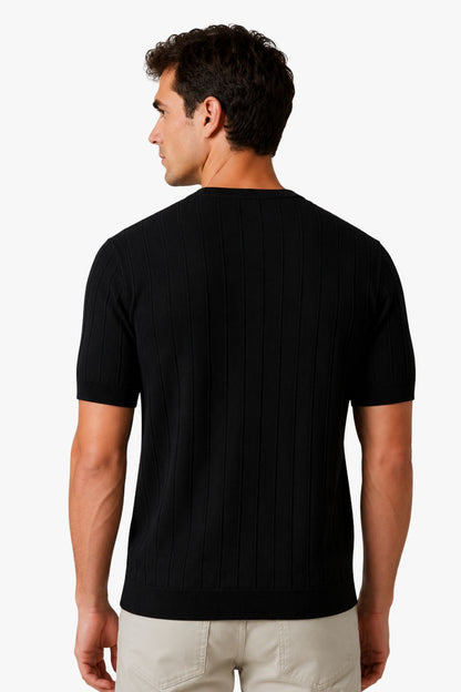Camisa Tricot Canelada Preta