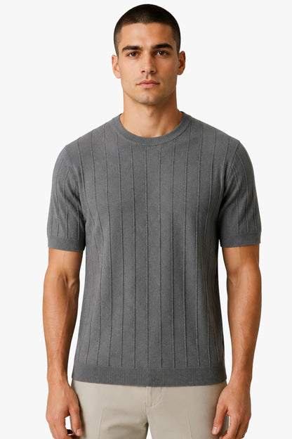 Camisa Tricot Canelada Cinza