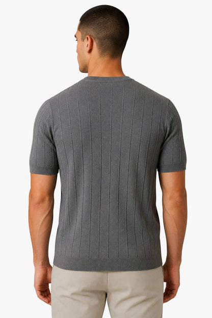 Camisa Tricot Canelada Cinza