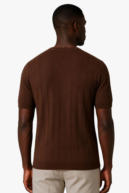 Camisa Tricot Canelada Marrom