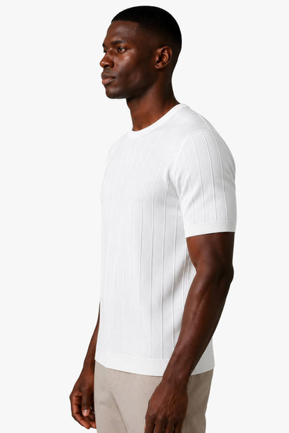 Camisa Tricot Canelada Branca
