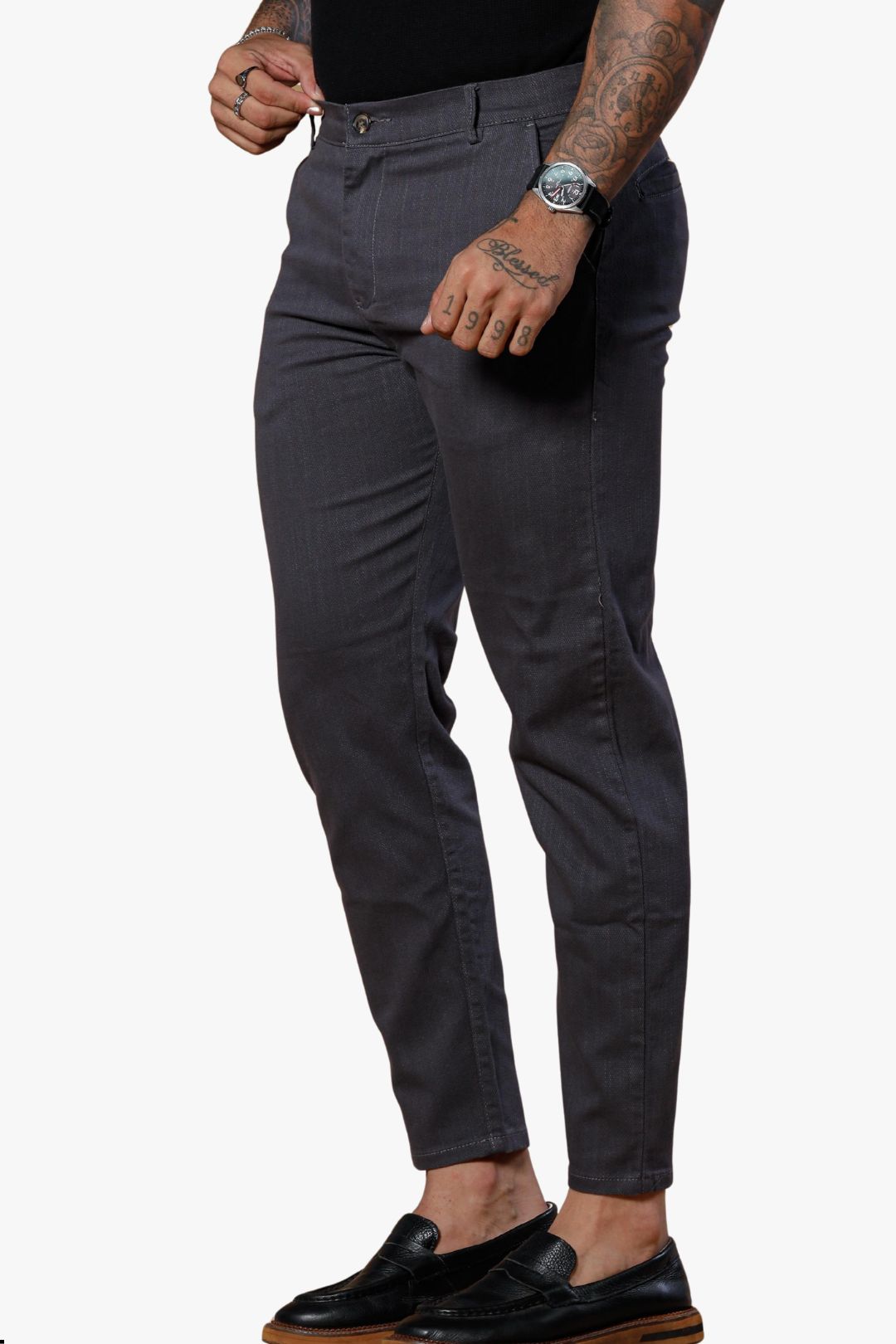 Calça Texturizada Cinza