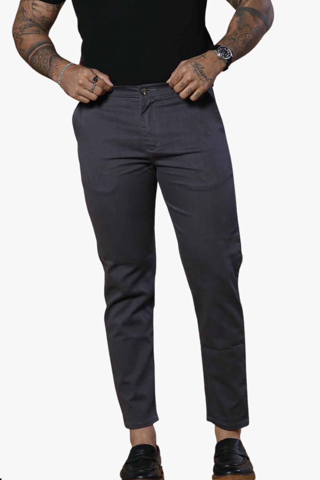 Calça Texturizada Cinza