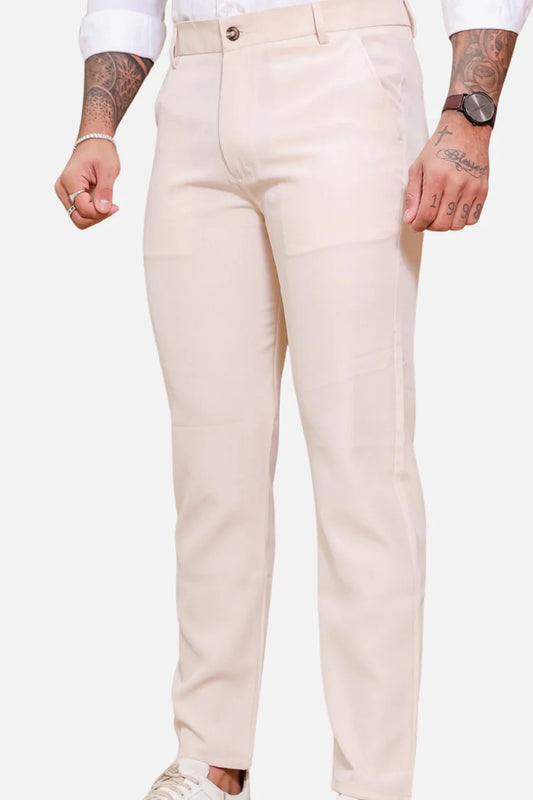 Calça Alfaiataria Creme + Camisa de Algodão Egípcio