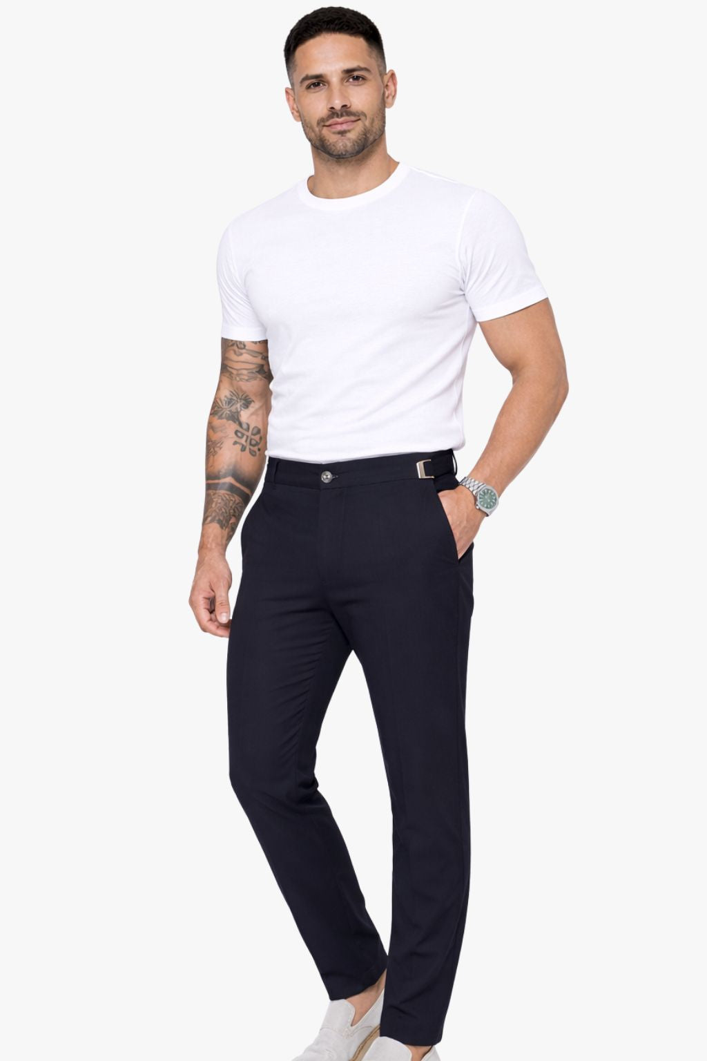 Calça Alfaiataria com Regulagem Preta