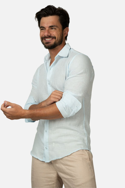 Camisa de Botão Azul
