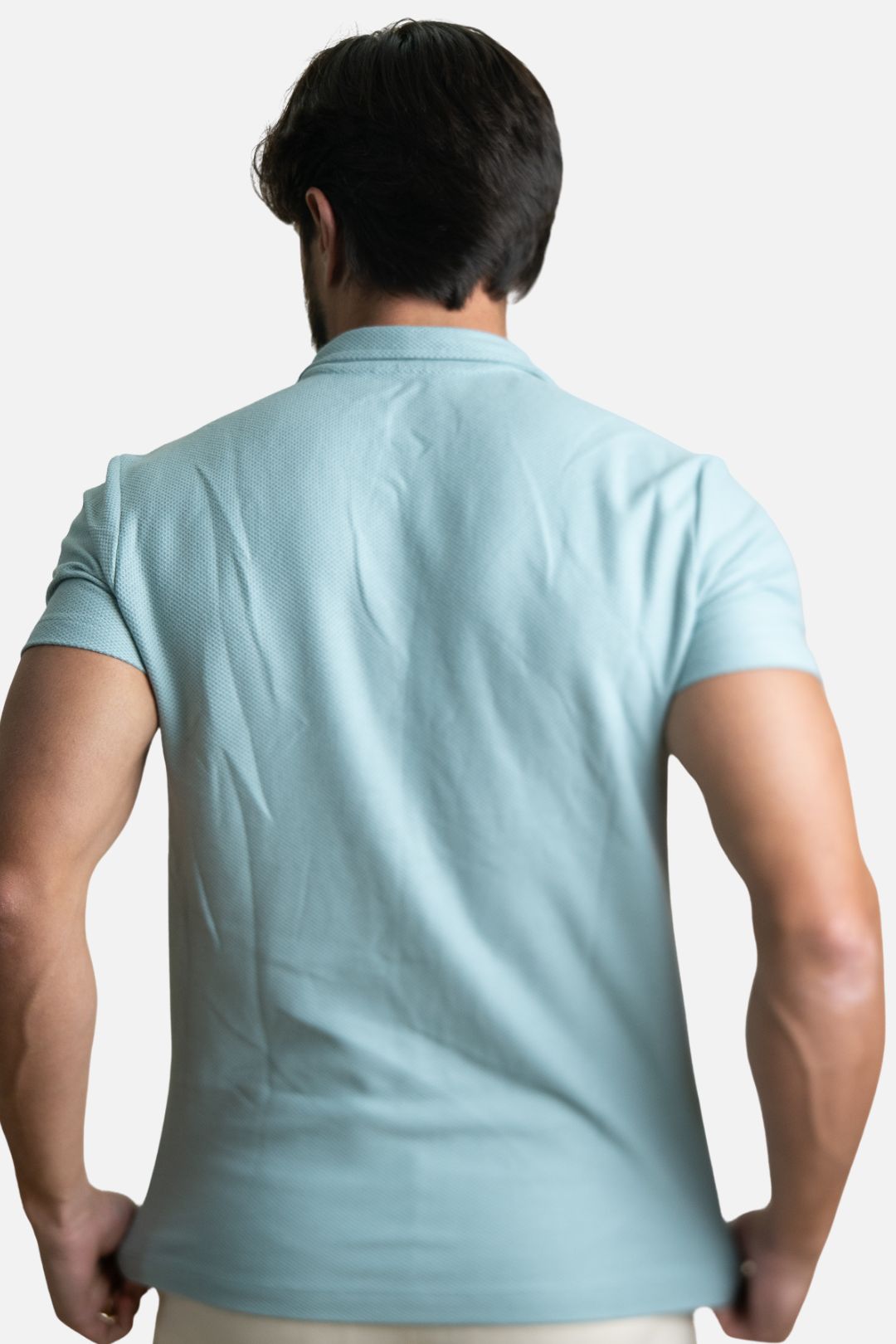 Polo Texturizada Azul