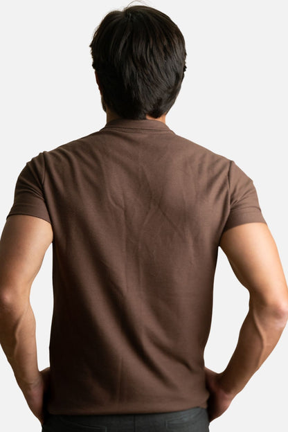 Polo Texturizada Marrom