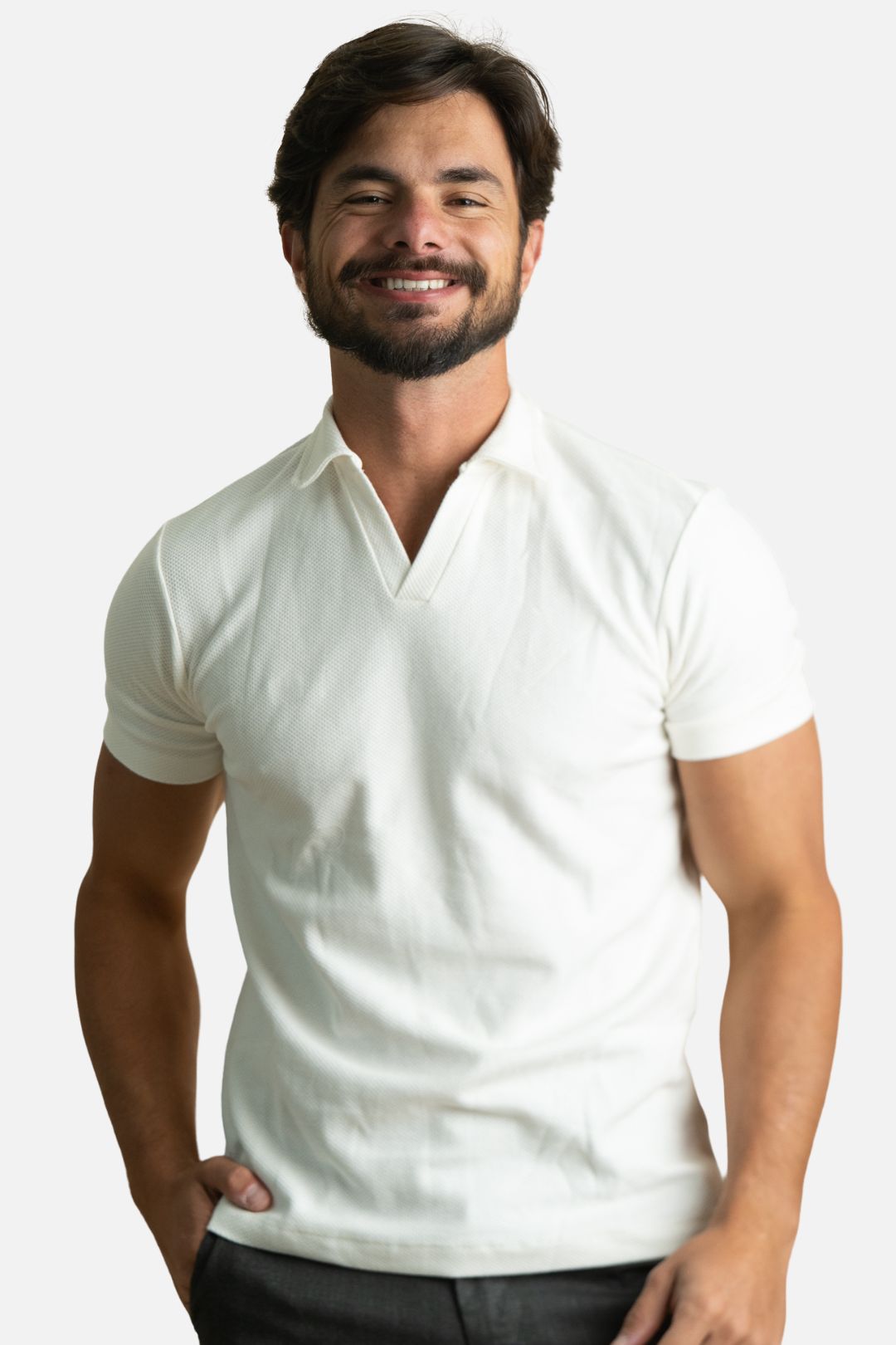Polo Texturizada Branca