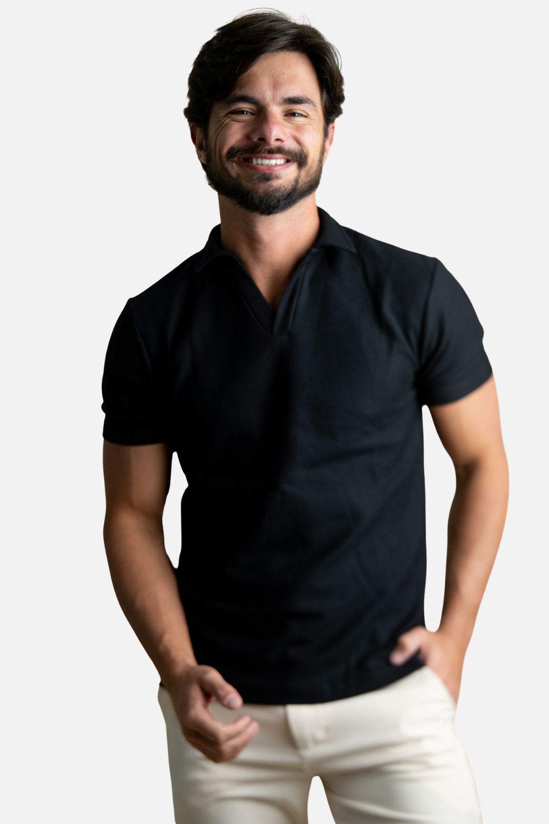Polo Texturizada Preta