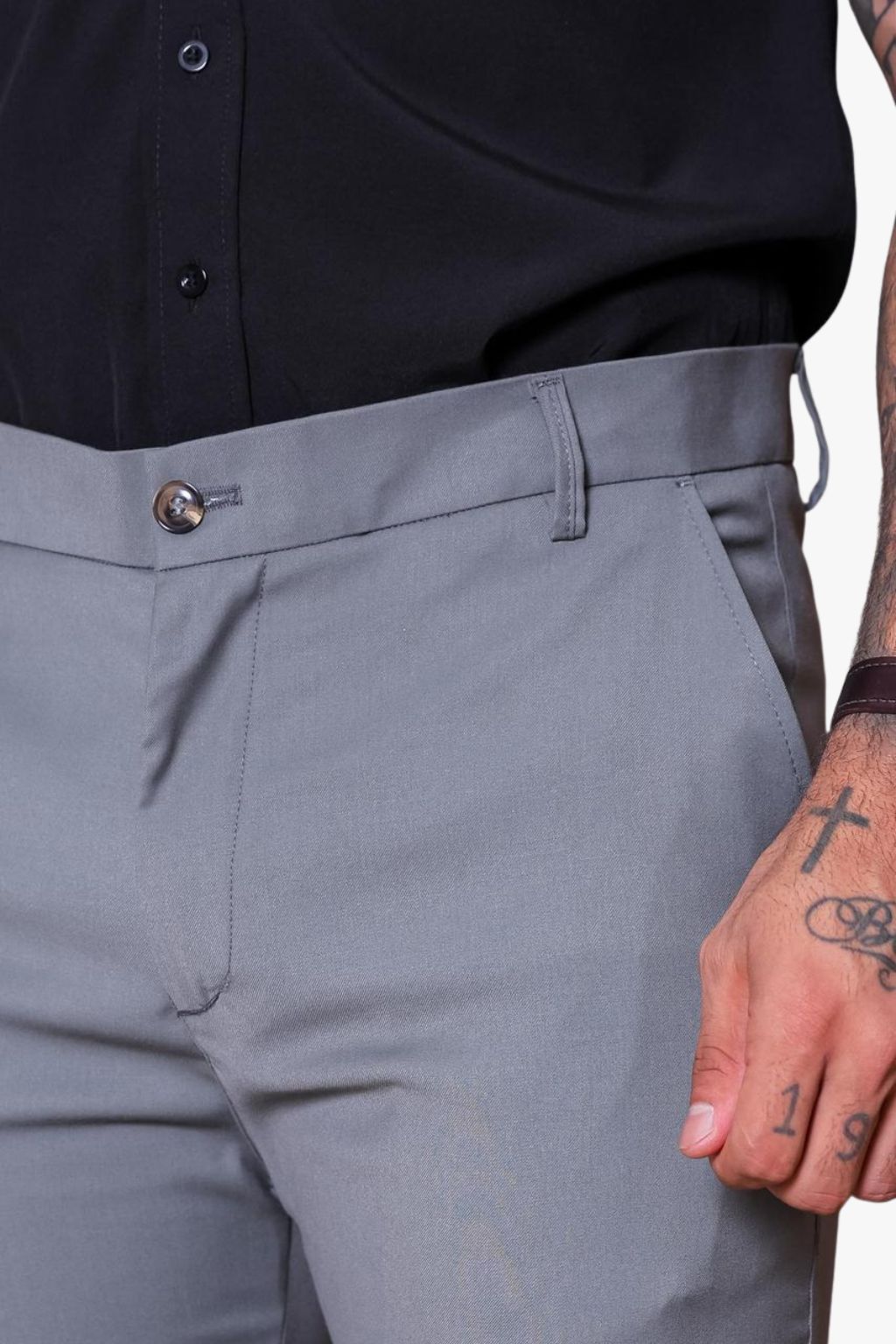 Calça Alfaiataria Cinza Mescla