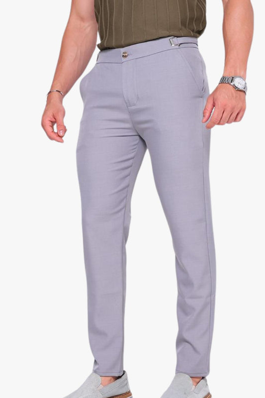 Calça Alfaiataria com Regulagem Cinza