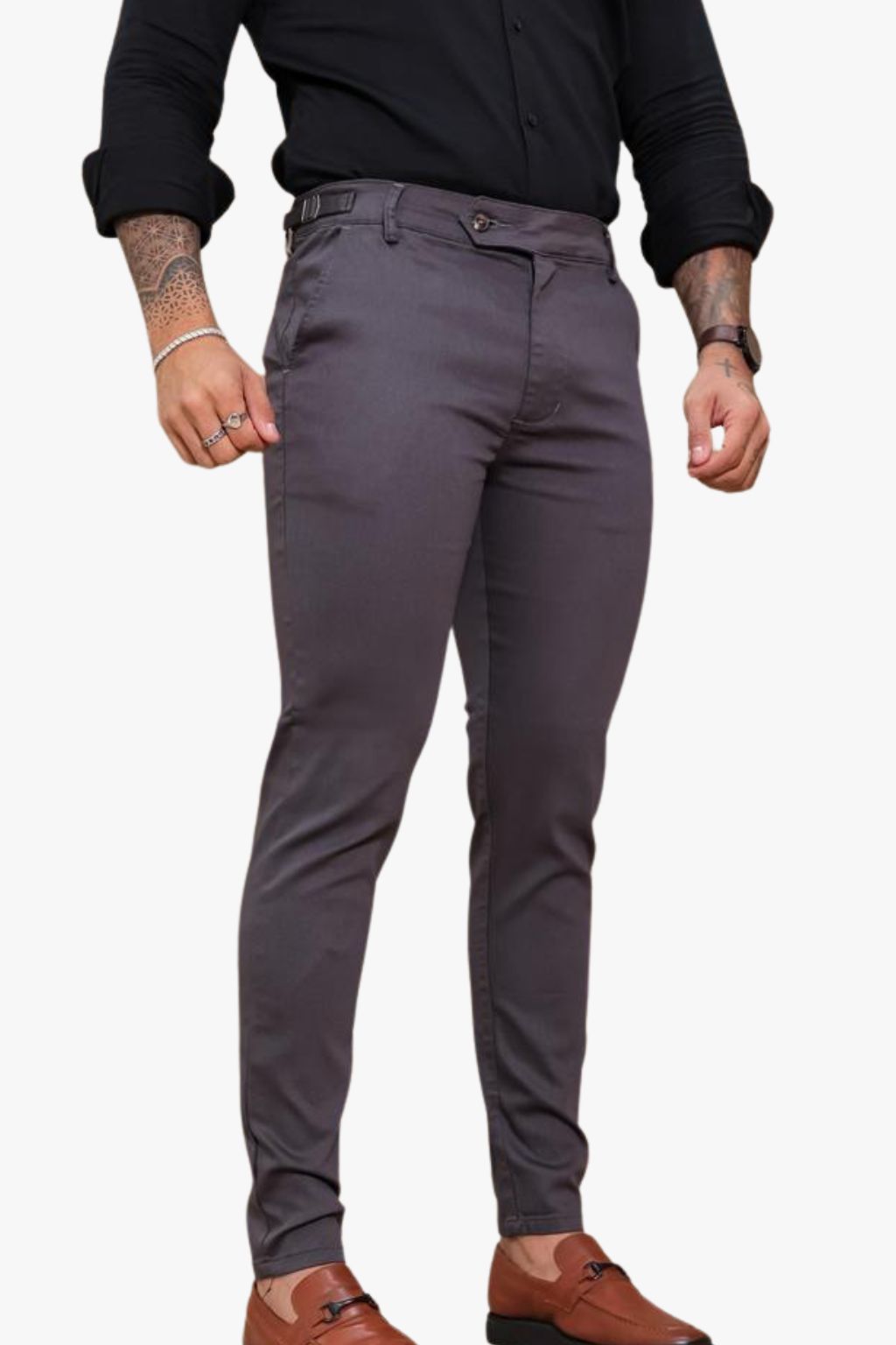 Calça Essential Chumbo com detalhe lateral