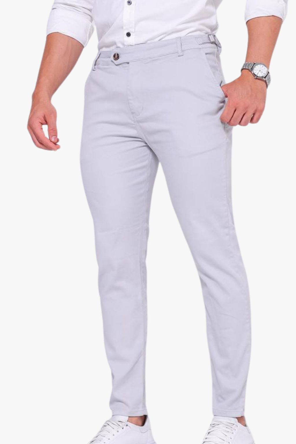 Calça Essential Gelo com detalhe lateral