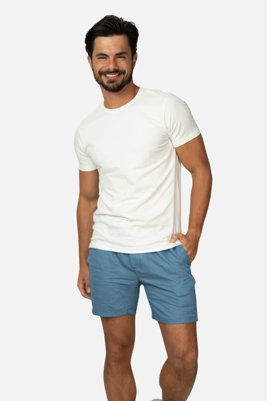 Short Linho Azul Claro